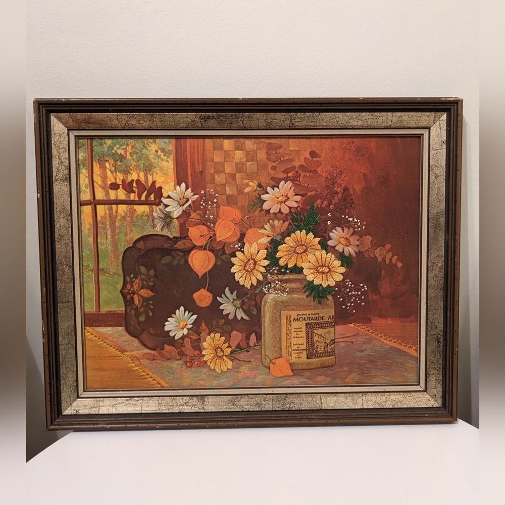 Vintage Floral print With Embroidery
